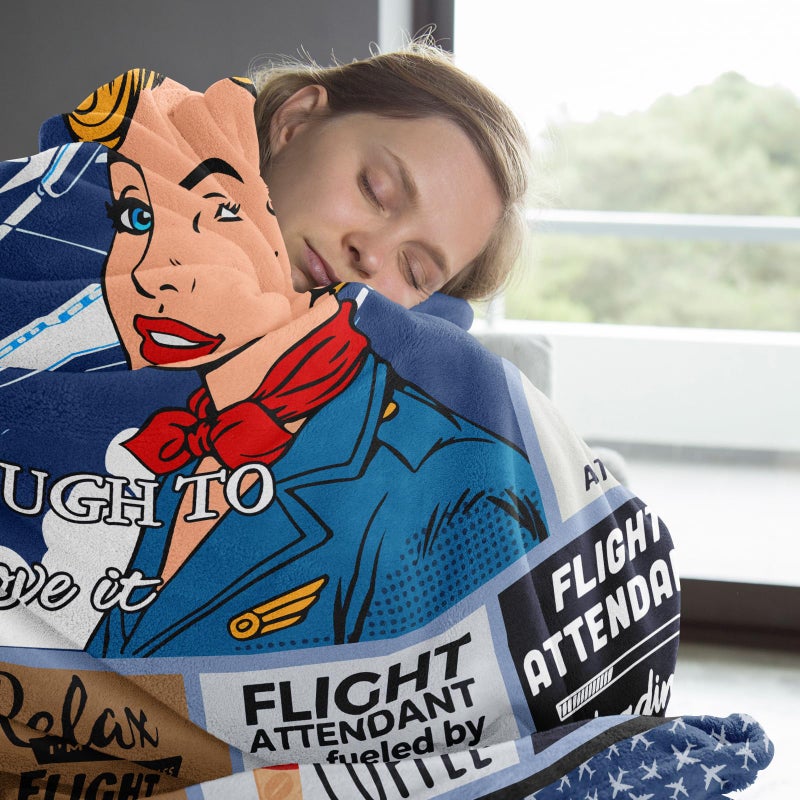 Mubpean Flight Attendant Gifts  Gifts for Flight Attendants Blanket 60""x50""  Flight Attendant Essentials Accessories  Birthday Gifts for Stewardess  Aviation Gifts for Women  Aviation School Blankets - Image 5